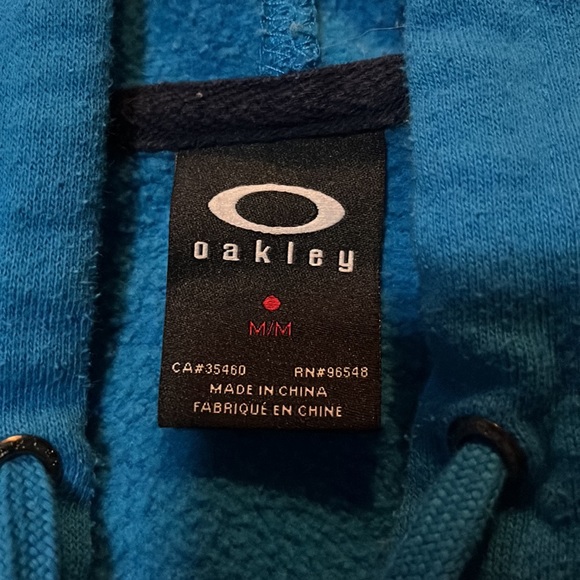 Turquoise Oakley Womens zip up hooded jacket with sleeve print size medium - Picture 9 of 14